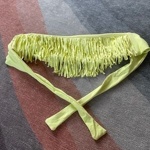 Bandeau bikini top with fringe